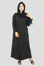 Embroidered Designed Abaya AIK2013 Black