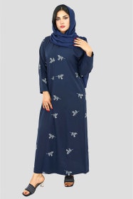 Embroidered Designed Abaya AIK2019 Blue