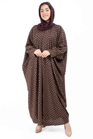 Printed CY Abaya AIK8004 Brown