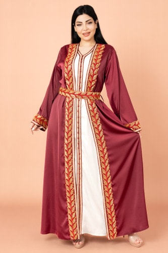 Belted Elegant 2-Piece Kaftan IK2008