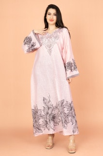 Embellished Floral Touch Solid Jalabiya IN1025 image