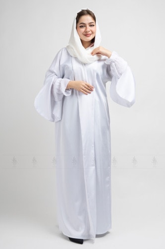 Flared Dual Sleeve Abaya AIK6022 White