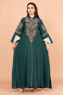 Crystal-Embellished Embroidered Jalabiya IK4001 image