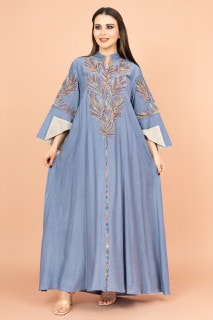 Crystal-Embellished Embroidered Jalabiya IK4001 image