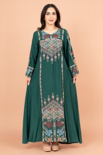 Exquisite Embroidered Jalabiya with Delicate Details IK4008 image