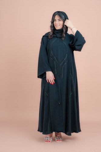 Crystal Elegance Abaya AIK126 Black