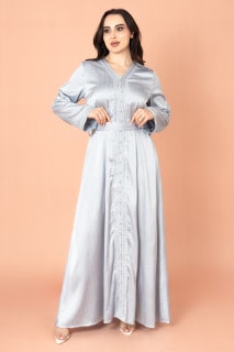 Embellished Stripes V-neck Jalabiya IK2013 image