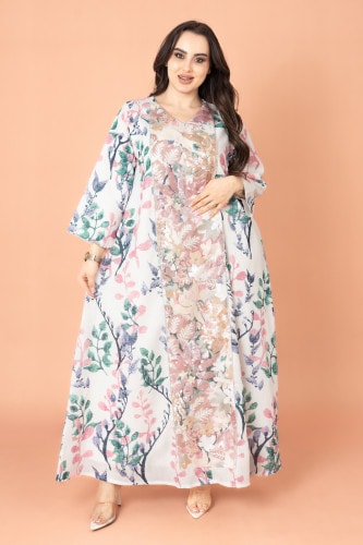 Embroidery Applique Wide Cut Jalabiya IK3003