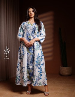 Embroidery Applique Wide Cut Jalabiya IK3003 image