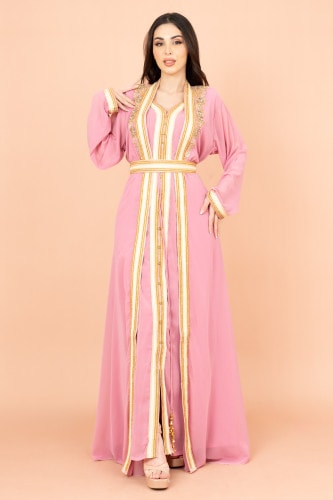 Belted Elegant 2-Piece Kaftan IK8747
