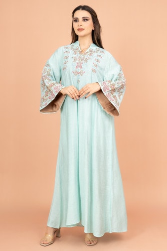 Crystal-Embellished Embroidered Jalabiya IK4002