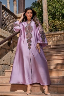 Solid Embroidered Jalabiya IK1008 image