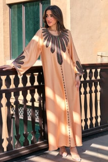 Solid Embroidered Jalabiya IK1007 image