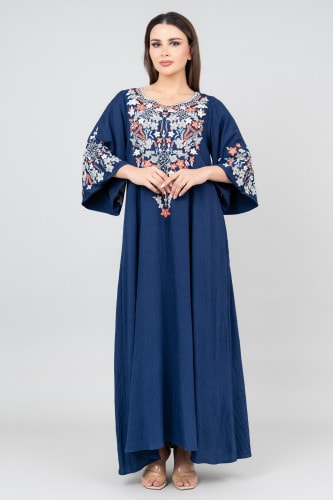 Floral Majesty Embroidered Jalabiya IK3006