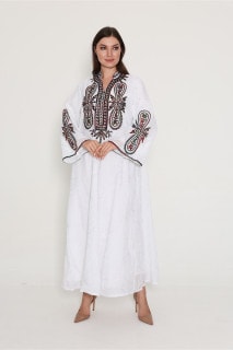 Crystal and Thread Elegance Jalabiya IK1037 White image