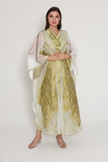 Shimmer Bisht Design Jalabiya IK6013 Green image