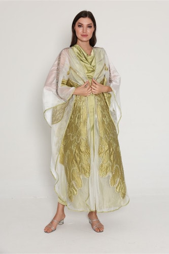 Shimmer Bisht Design Jalabiya IK6013 Green