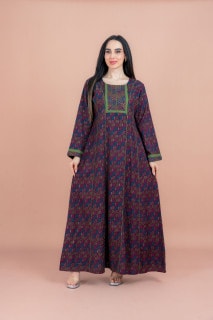 Modern Embroidered Jalabiya IN092 Purple image