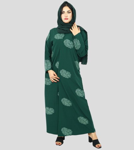 Embroidered Designed Abaya AIK2017 Green