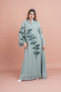Crystal Handwork Modern Jalabiya IK1034	Grey image