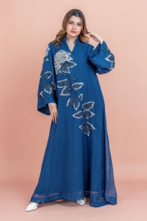 Crystal Handwork Modern Jalabiya IK1034	Blue image