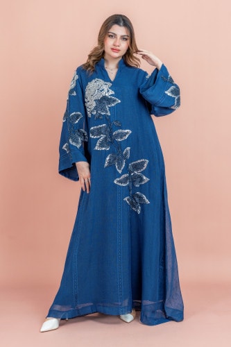 Crystal Handwork Modern Jalabiya IK1034	Blue