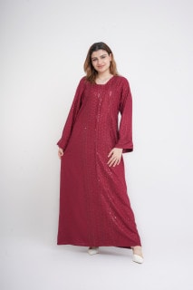 Dazzling Charm Embroidered Jalabiya IN101 Red image