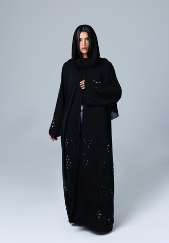 Crystal Filigree Design Abaya ABY1027