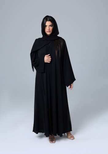 Plain Soild Casual Black Abaya ABY1156