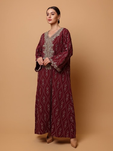 Ikkxa Hadeel Jalabiya IK7004 Maroon