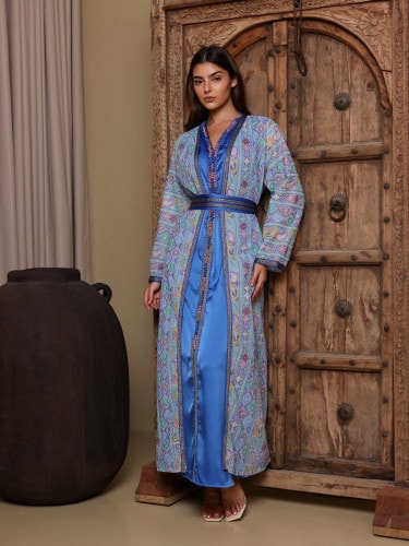 Ikkxa Sondos Jalabiya IK1079 Blue