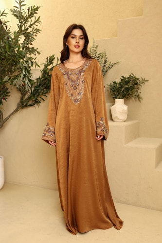 IKKXA Amwaj Jalabiya IK6041 Brown