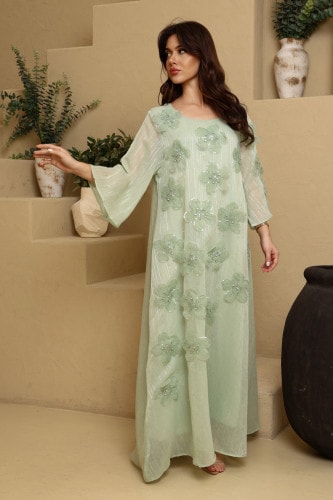 IKKXA Ward Al Layl Jalabiya IK6036 Green