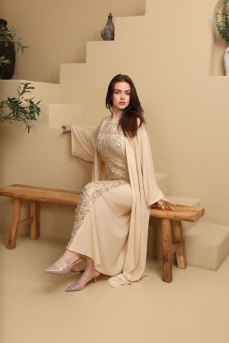 Desert Queen Jalabiya IK4045 Beige