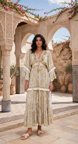 Golden Heritage Grace Dress IKPAP212 White