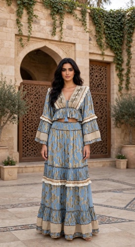 Artisan Grace Co-ord Set IKPAP829 Blue