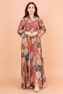 Multicolor Patterns Modern Jalabiya IK1021 image