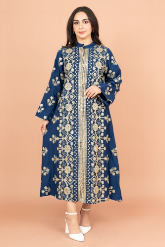 Elegant Jalabiya with Intricate Embroidery Work IK6005