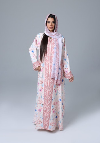 Elegant Feminine Colorful Printed Abaya ABY1168