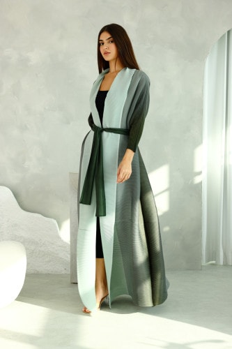 Elegant Green Grades Colored Mid Belt Abaya IKA006